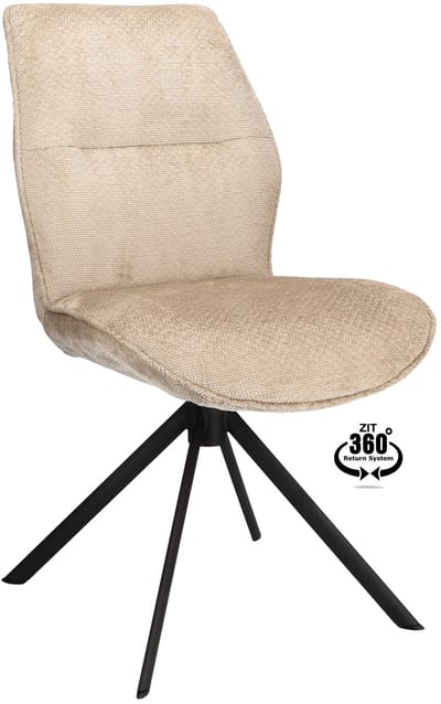 Icon Living - Stoel Lux - Stof Movie Desert - Leg Black 360° Return-System