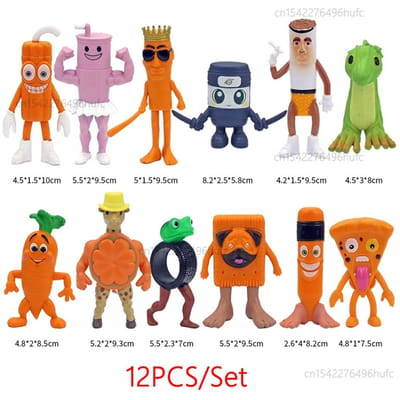 8-24 Stuks Italiaanse Brainrot Anime Actiefiguur Set Tung Tung Sahur Tralalero Tralala Bombardino Crocodilo Figuren Model Speelgoed Cadeaus