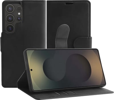Cazy hoesje geschikt voor Samsung Galaxy S26 Ultra Hoesje met Pasjeshouder - Premium Bookcase - Zwart