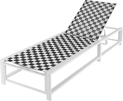 COSTWAY Ligstoel met wieltjes, XXL ligstoel met verstelbare rugleuning, belastbaar tot 180 kg, ligstoel voor tuin, balkon, terras