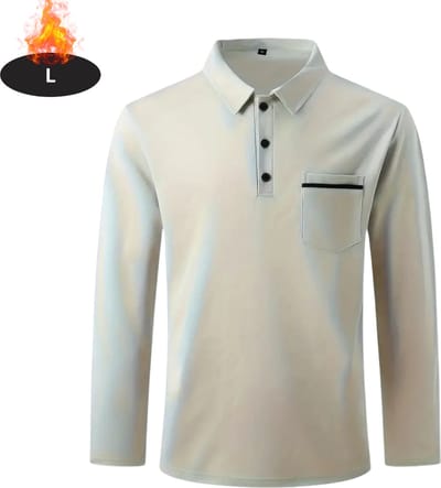 Livano Poloshirt Heren - T-Shirt Heren - Shirt - Overhemd - Polo Shirt Lange Mouwen - Grijs - L