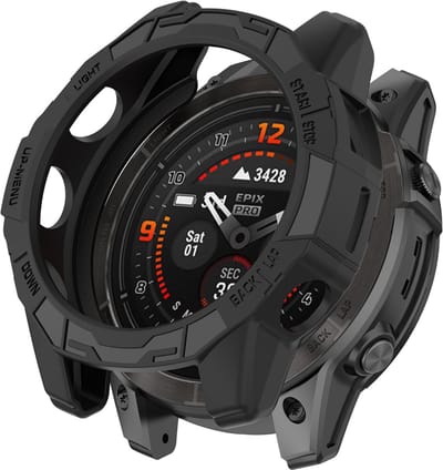 Strap-it TPU bescherm hoesje - Rugged case geschikt voor Garmin Epix Pro 47mm - zwart