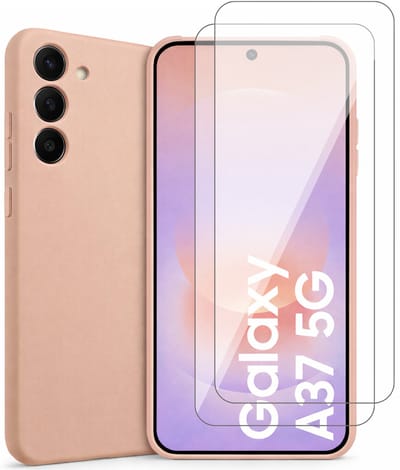 Hoesje geschikt voor Samsung Galaxy A37 – MatteShield Back Cover – Roze – 2 Stuks Screenprotector Glas