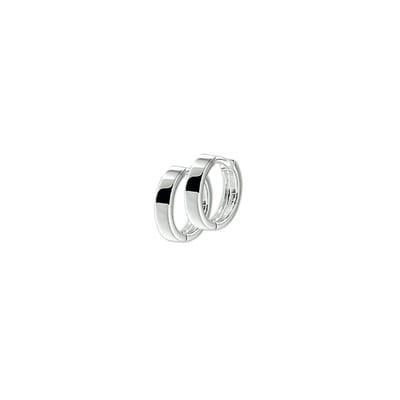 The Jewelry Collection Klapoorringen Vlak - Zilver