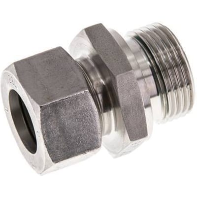 G 1'' Buitendraad x 22L RVS Rechte Snijring Koppeling met FKM Afdichting 160 Bar DIN 2353 - FL2S-MC-STFP-100G-22-L