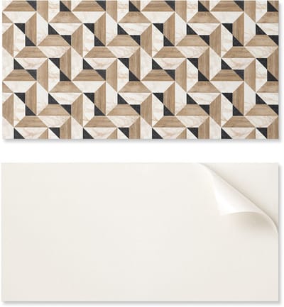 Zelfklevende wanddecoratie voor de woonkamer, 100x50 cm, geometrisch driehoekspatroon