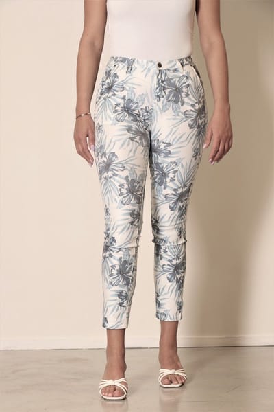 New Star dames broek Cuba blue flower L28 - 28