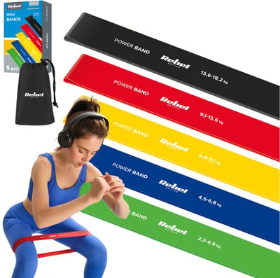 Rebel Active Serie - Set van 5 Weerstandsband - Krachttraining - Revalidatie - Latex