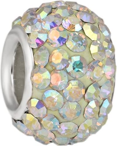 Quiges - 925 - Zilveren - Bedels -Sterling zilver - Beads - Zirkonia Paars Kraal Charm - Geschikt – voor - alle bekende merken - Armband Z201