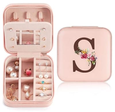 Dailygoods- Sieradendoosje Klein - Reis Sieradendoos - Met Spiegel - Voor Ringen/Oorbellen/Halskettingen - Cadeau voor Dames/Meisjes - Compact en Elegant - Juwelenkistje