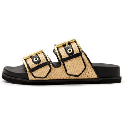 AllSaints Sian Raffia Sandal Natural/black Taglia: 36 | Infradito Outlet | Donna | Marrone