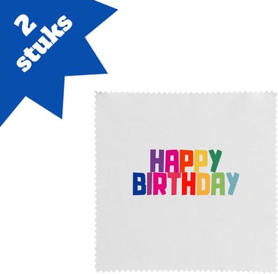 Akyol - happy birthday brillendoekjes - Happy birthday - iemand die jarig is - de jarige - verjaardagscadeau - kado - geschenk - gift - leuke verjaardagscadeau - 17,8 bij 17,8 cm - 2 stuks