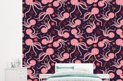 Behang - Fotobehang Octopus - Baby - Design - Breedte 265 cm x hoogte 240 cm