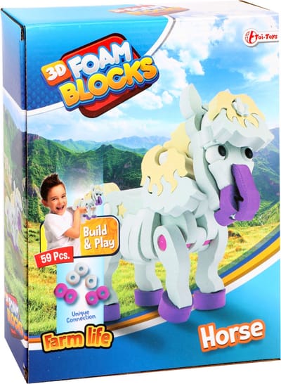 Toi-Toys 3D Puzzel Constructie foam Paard Diy Set S
