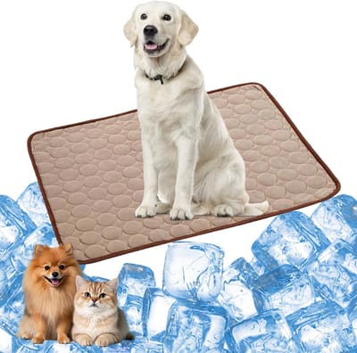 Nieuwste Koelmat 40x30cm voor Hond en Kat | Warmte-absorberend Zomer kussen Anti-slip Bruin