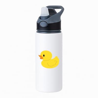 Hacebo® - Badeendjes waterfles met rietje zwart - Bad eend - Dieren liefhebbers - Dieren - speelgoed - eenden - water fles - 650ML