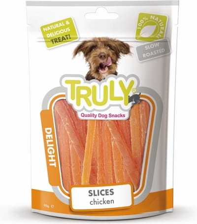 Truly Hondensnack Dog Slices Soft Chicken - 15 x 90 gr - Voordeelverpakking