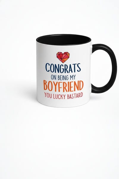 Mok Vriend - Congrats My Boyfriend You Lucky Bastard - Grappig Cadeau voor Hem