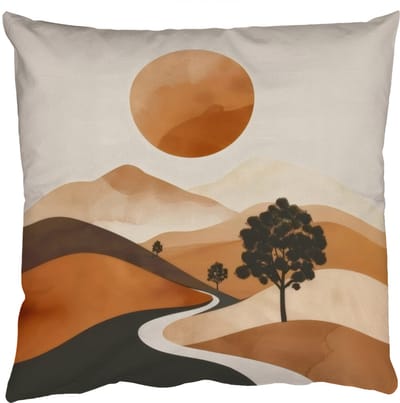 Sierkussens - Kussentjes Woonkamer - 50x50 cm - Zon - Heuvels - Boom - Abstract