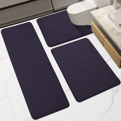 Set van 2 badmatten, badmat, badkleed, douchemat, badstof, afmeting 50 x 70 cm, 100% katoen, premium kwaliteit 650 g/m², creme
