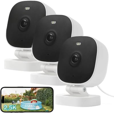 2K Bewakingscamera voor buiten, wifi-camera voor buitenbewaking, 360° PTZ-buitencamera met kleurennachtzicht, buitencamera voor PIR-bewegingsdetectie - 3PC