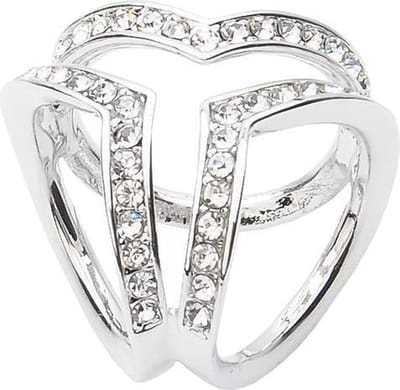 Fako Bijoux® - Sjaalklem - Sjaal Klem - Sjaal Ring - Kristal - 25x25mm - Zilverkleurig