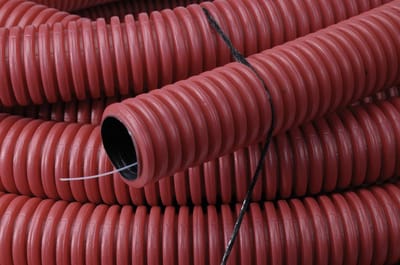 PIPELIFE kabelflex mantelbuis met trekdraad en koppelstuk 40mm - rood rol van 50 meter (1298010402)