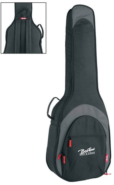 Akoestische gitaartas voor Basgitaar Boston AB-25-BG gevoerd 25mm Zwart en Grijs