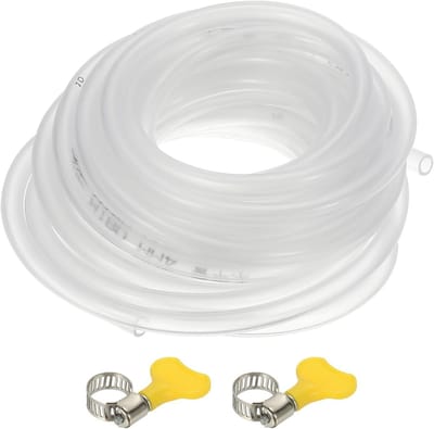 Flexibele heldere PVC vinylslang 3/16 inch ID x 1/4 inch OD met 2 slangklemmen, ideaal voor aquarium, tuin en industrieel gebruik, 40 cm lang