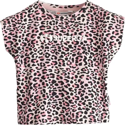 Superga Kinder/Kinder T-shirt met luipaardprint (Roze/Zwart)