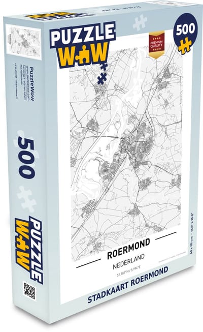 Puzzel Stadkaart Roermond - Legpuzzel - Puzzel 500 stukjes