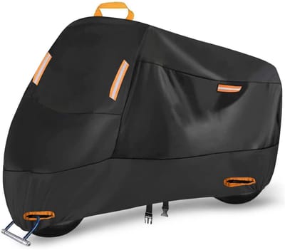 Waterdichte motorhoes - Motorzeil voor buiten - Motorhoes - Geschikt voor binnen & buiten - Universele pasvorm - 210D Oxford-stof - Maat XL (230 x 105 x 125 cm) - Zwart