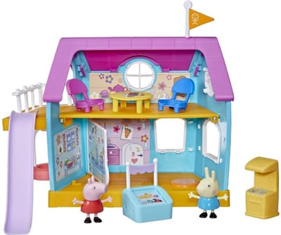 Peppa Pig Kinder Club Huis Speelset voor Kinderen 11-delig Inclusief 2 Speelfiguren