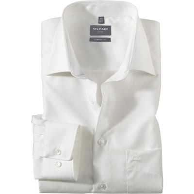 OLYMP Luxor comfort fit overhemd - creme - Strijkvrij - Boordmaat: 40