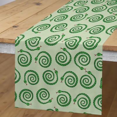 ABAKUHAUS slangenlederprint – tafelrunner 40x225 cm – lichtgroen/lindegroen
