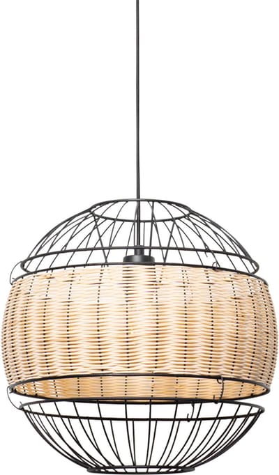 QAZQA emir - Oosterse Hanglamp - 1 lichts - Ø 38 cm - Zwart - Woonkamer | Slaapkamer | Keuken