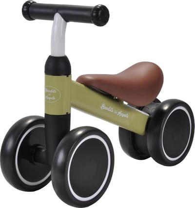 Bandits & Angels Loopfiets Little Starter Groen vanaf 1 Jaar voor Jongens en Meisjes - Metaal - Groene Loop Fiets - Compact en Veilig voor Binnen en Buiten