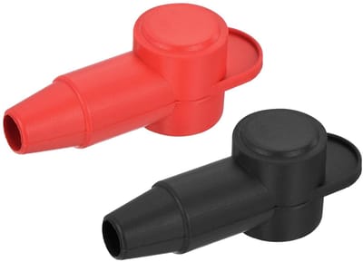 Accuklemafdekking - Batterijbeschermers - Accu Onderhoud - Kortsluiting Voorkomen - 2 stuks - Rood Zwart