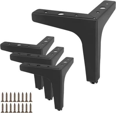EXCITAT Meubelpootjes - meubelpoten set van 4 - driehoekige tafelpoten - metalen poten - 10 cm - geschikt voor salontafel, kast, bank, nachtkastje, tv-kast, lade - zwarte