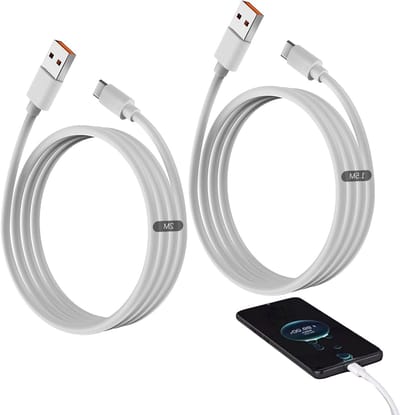 2 Stuks 120W 6A USB C Snellader Kabel voor Smartphones, Compatibel met Diverse Modellen, 1.5m en 2m Lengte