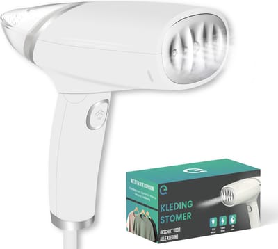 EQ Kledingstomer - Opvouwbaar Stoomapparaat voor Kleding, Ideaal voor Reizen, Handstomer met Snelle Verwarming en Reishoes - reisstrijkijzer