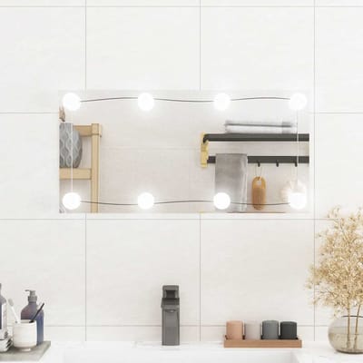 vidaXL - Wandspiegel - met - LED's - rechthoekig - 30x60 - cm - glas