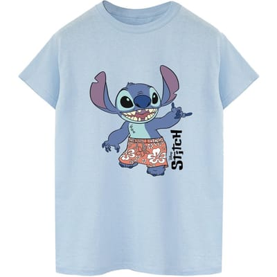 Disney Heren Lilo & Stitch Bermuda Shorts T-shirt (Babyblauw)