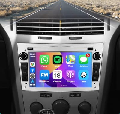 Autoradio 2/32GB met wireless Carplay en Android auto | Geschikt voor Opel Astra H, Corsa D, Vectra C, Combo, Zafira, Meriva, Vivaro, Tigra 2001-2013 | Radio scherm met Navigatie | 2001 2002 2003 2004 2005 2006 2007 2008 2009 2010 2011 2012 | Zilver
