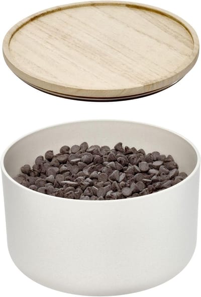 Mengkom met deksel - Keukencontainer - Voedsel bereiden - Gemaakt van gerecycled plastic - 197 cm lengte - Wit/Naturel