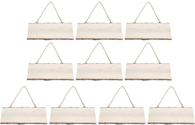 Onbewerkte Houten Hangplaten voor DIY, Perfect voor Schilderen, Tekenen en Creatieve Projecten - Set van 10