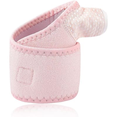 Sport Hand Gewichtheffen Basketbal Sport Duiken Materiaal Verstelbare Polsband Hand Duim Cover Pols Pink - Right