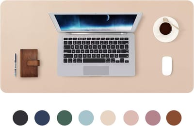 Famanu – Bureauonderlegger - bureaumat - bureaubescherming - schrijfblok - voor laptop/toetsenbord/muis/thuis/kantoor - waterdicht - antislip - 70 x 35 cm - beige