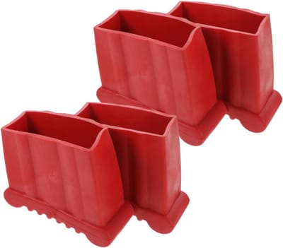 Laddervoet Beschermers - Ladder Accessoires - Veilig Werken - Antislip Rubber Materiaal - 9x8x4cm - rood