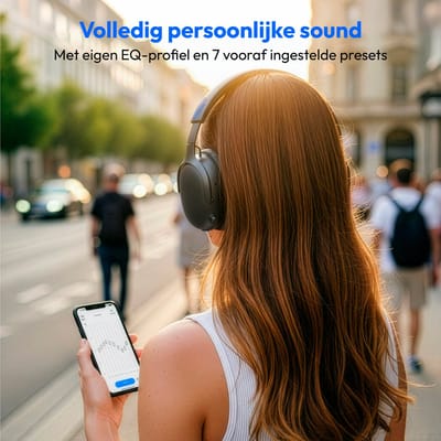 MEDION Over Ear koptelefoon HX-1 Pro (draadloos, hybride actieve ruisonderdrukking ANC, Bluetooth 6.0, 7+1 EQ-presets, tot 190 u batterijduur, spatwaterdicht IPX4), urban antraciet